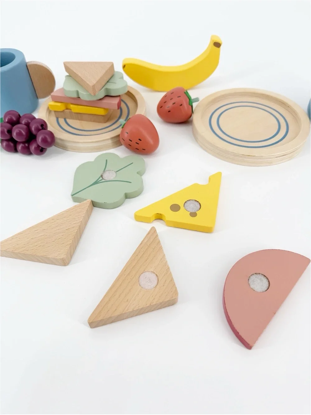 Wonder Wise Wooden Food Play Set Fruit and Sandwiches